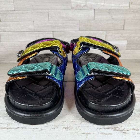 Kurt Geiger London Orson Quilted Metallic Leather Platform Dad Sandals Size 40 - Picture 4 of 14